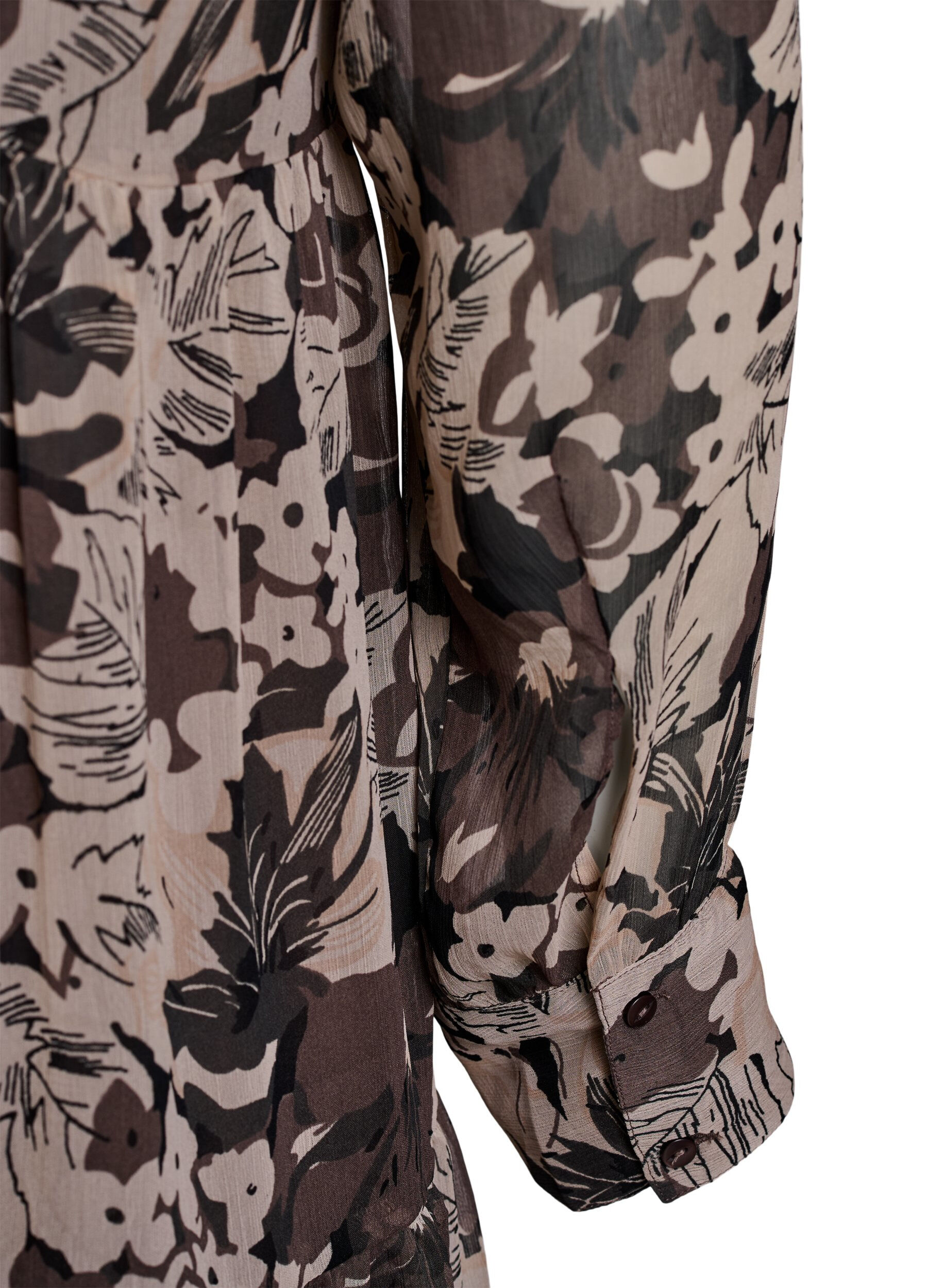 Zizzifashion Short A-line dress with floral print, Black, Packshot image number 3