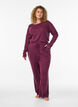 Organic cotton pyjama bottoms with eyelet embroidery, Dark Bordeaux, Model image number 0
