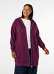 Long hoodie with zip and pockets, Purple, Model image number 0