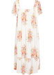 Long dress with a square neckline and floral motifs, Eggnog Flower, Packshot image number 1