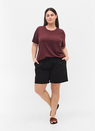 Short-sleeved t-shirt in ribbed fabric, Vineyard Wine, Model image number 2