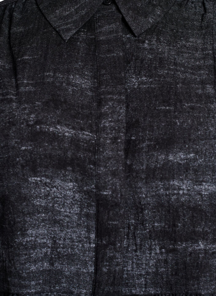 Loose blouse with collar and buttons, Black, Packshot image number 2