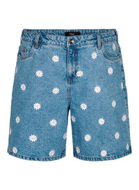 Mille shorts high-waist with embroidered flowers