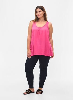 Sleeveless A-line top, Magenta, Model image number 2