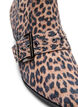 Wide fit - Leopard print ankle boot with buckle and studs, Brown, Packshot image number 4