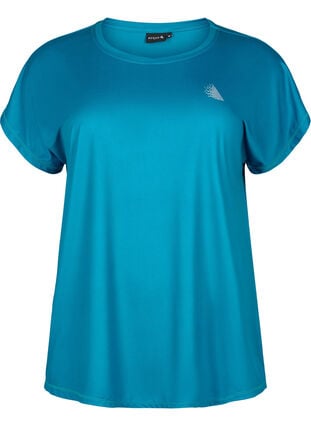 Short-sleeved workout t-shirt, Deep Lagoon, Packshot image number 0