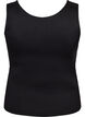 Fitted basic top in a smooth fabric, Black, Packshot image number 1