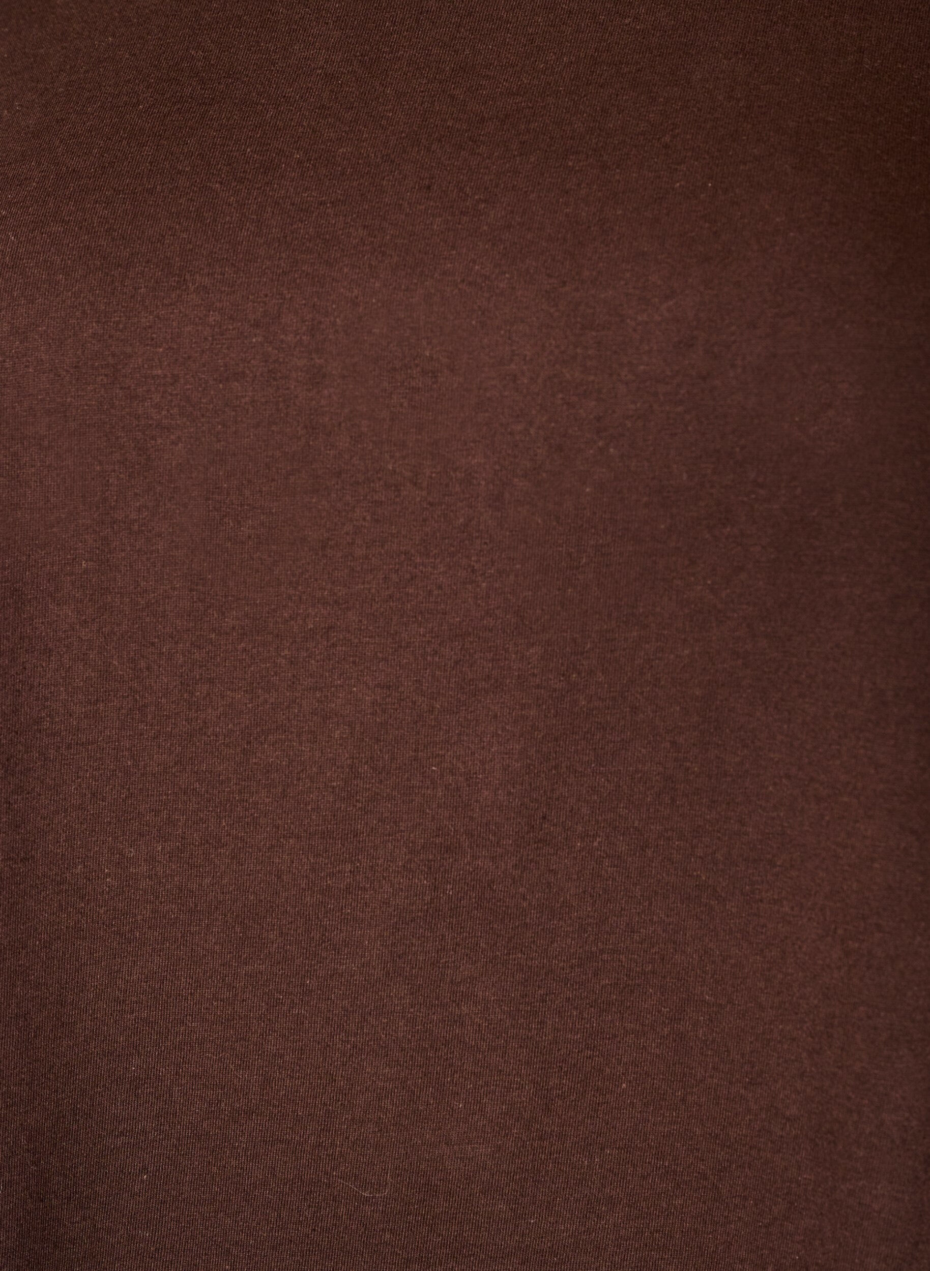 ZizzifashionCotton T-shirt with crochet detail, Brown, Packshot image number 2
