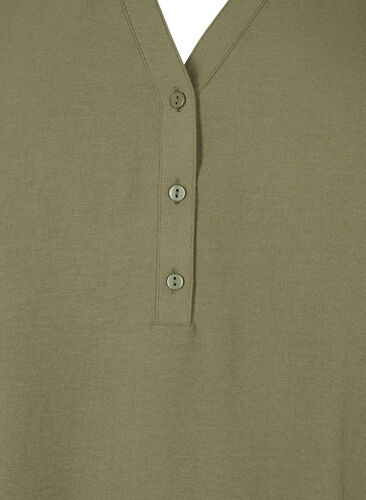 Solid color tunic with v-neck and buttons, Kalamata, Packshot image number 2