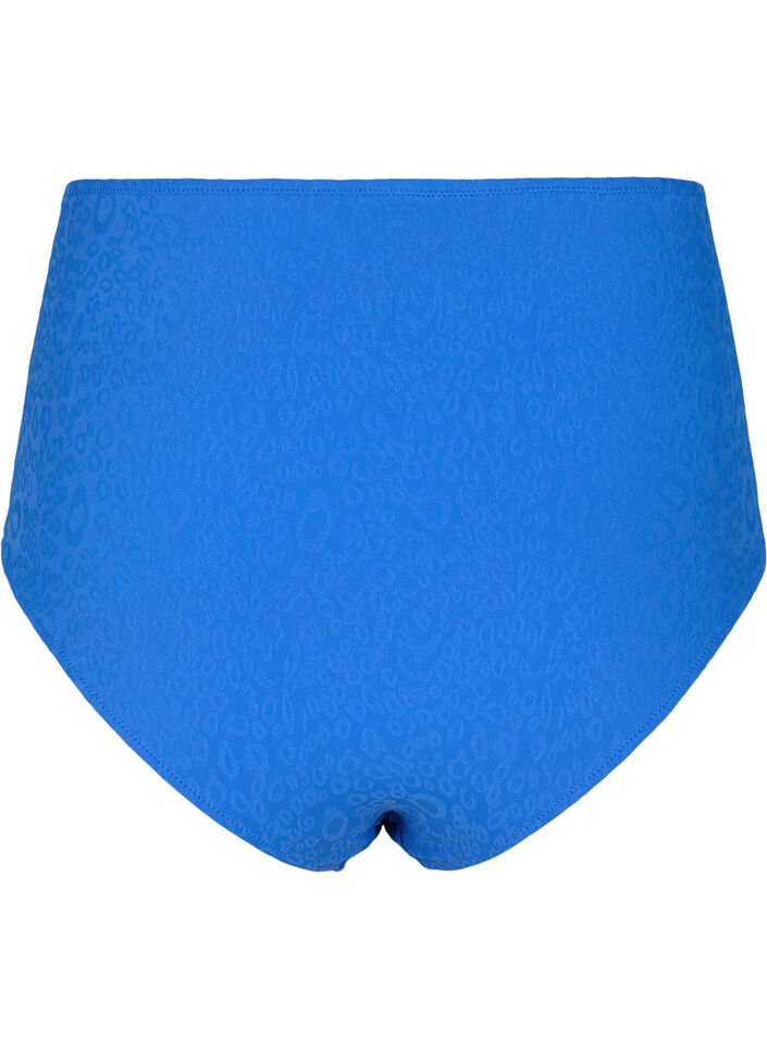 High-waist leo-structured bikini briefs, Blue, Packshot image number 1