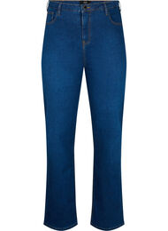 Extra high-waisted Megan jeans with regular fit, Dark blue, Packshot