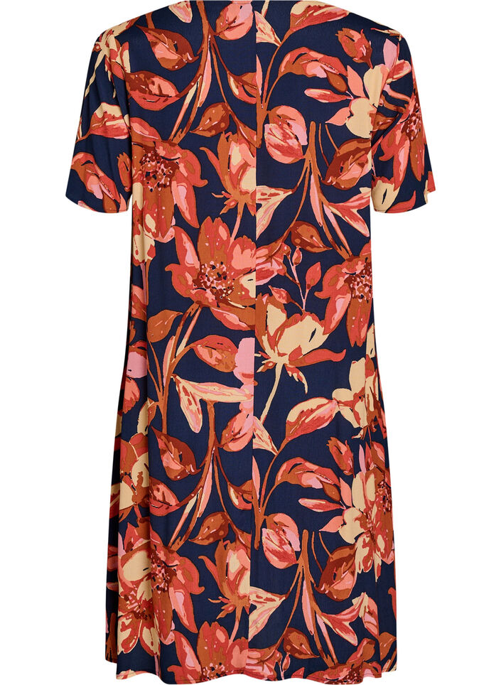 Viscose A-line dress, Orange, Packshot image number 1