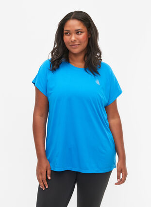 Short-sleeved workout t-shirt, Brilliant Blue, Model image number 0