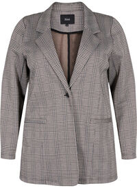 Checkered blazer with button closure