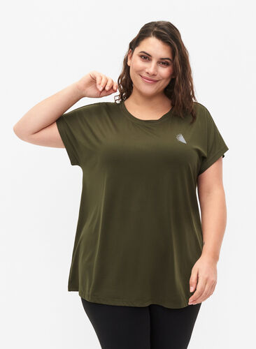 Short-sleeved training t-shirt, Forest Night, Model image number 0