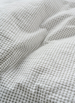 Cotton checkered bedding set, Grey/White Check, Packshot image number 3
