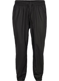 Rain trousers with elastic and drawstring