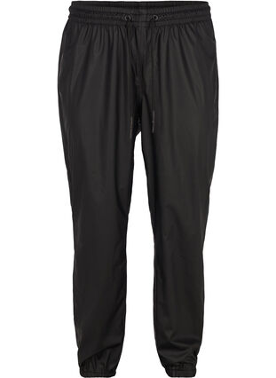 Rain trousers with elastic and drawstring, Black, Packshot image number 0