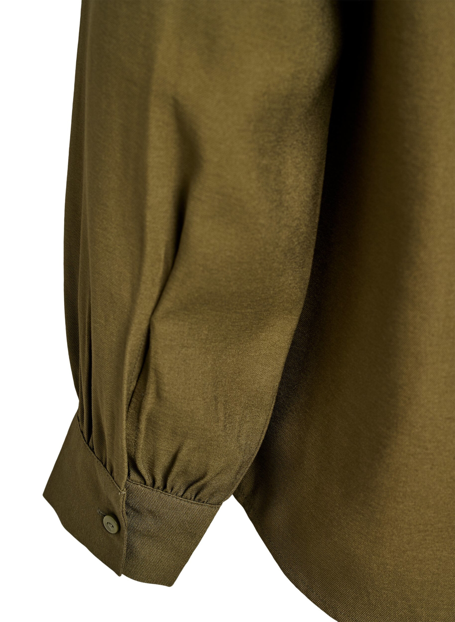 Zizzifashion Shirt blouse with button detail at the back, Green, Packshot image number 4