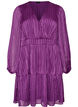 Knee-length dress with sheer stripes and wrap effect, Purple, Packshot image number 0