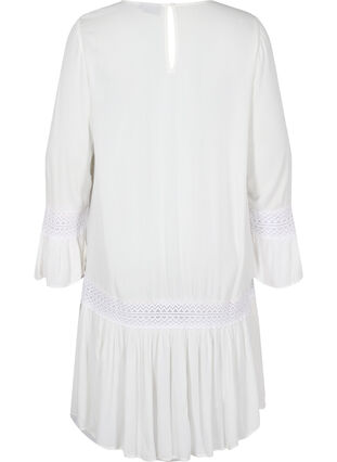 viscose dress with lace detail, Off White, Packshot image number 1