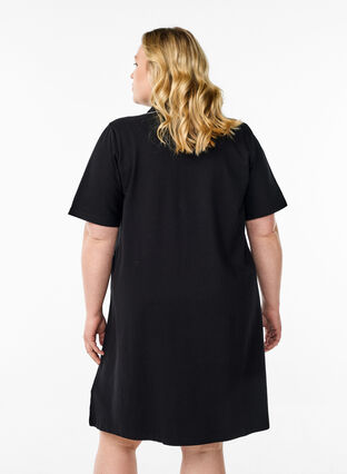 Short A-line polo dress - Black - Sz. 40-64 - Zizzifashion Short A-line polo dress - Black - Sz. 40-64 - Zizzifashion