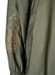 Viscose shirt with embroidered sleeves, Green, Packshot image number 3