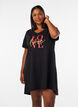 Organic cotton nightdress with V-neck, Black, Model image number 0