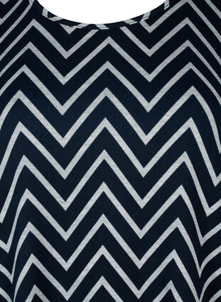 Patterned blouse with long sleeves, Navy B. Zig Zag, Packshot image number 2