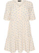 Printed cotton dress with an elasticated waist, Beige, Packshot image number 0