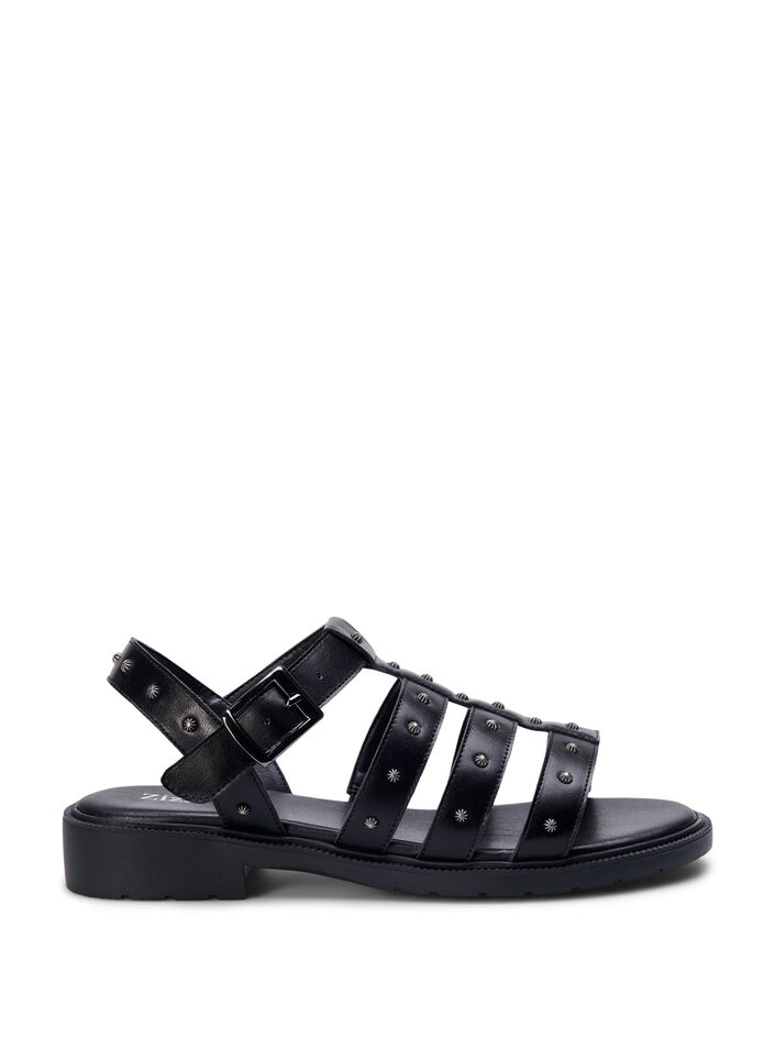 Wide fit - Sandal with studs, Black, Packshot image number 0
