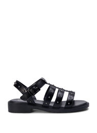 Wide fit studded sandal, Black, Packshot