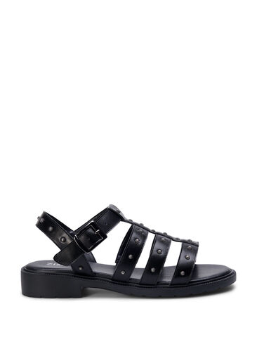 Wide fit studded sandal, Black, Packshot image number 0
