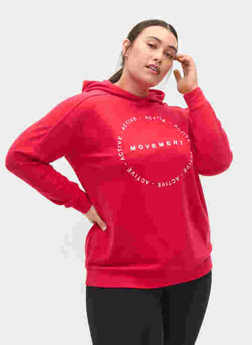 Sweatshirt with hood and text print