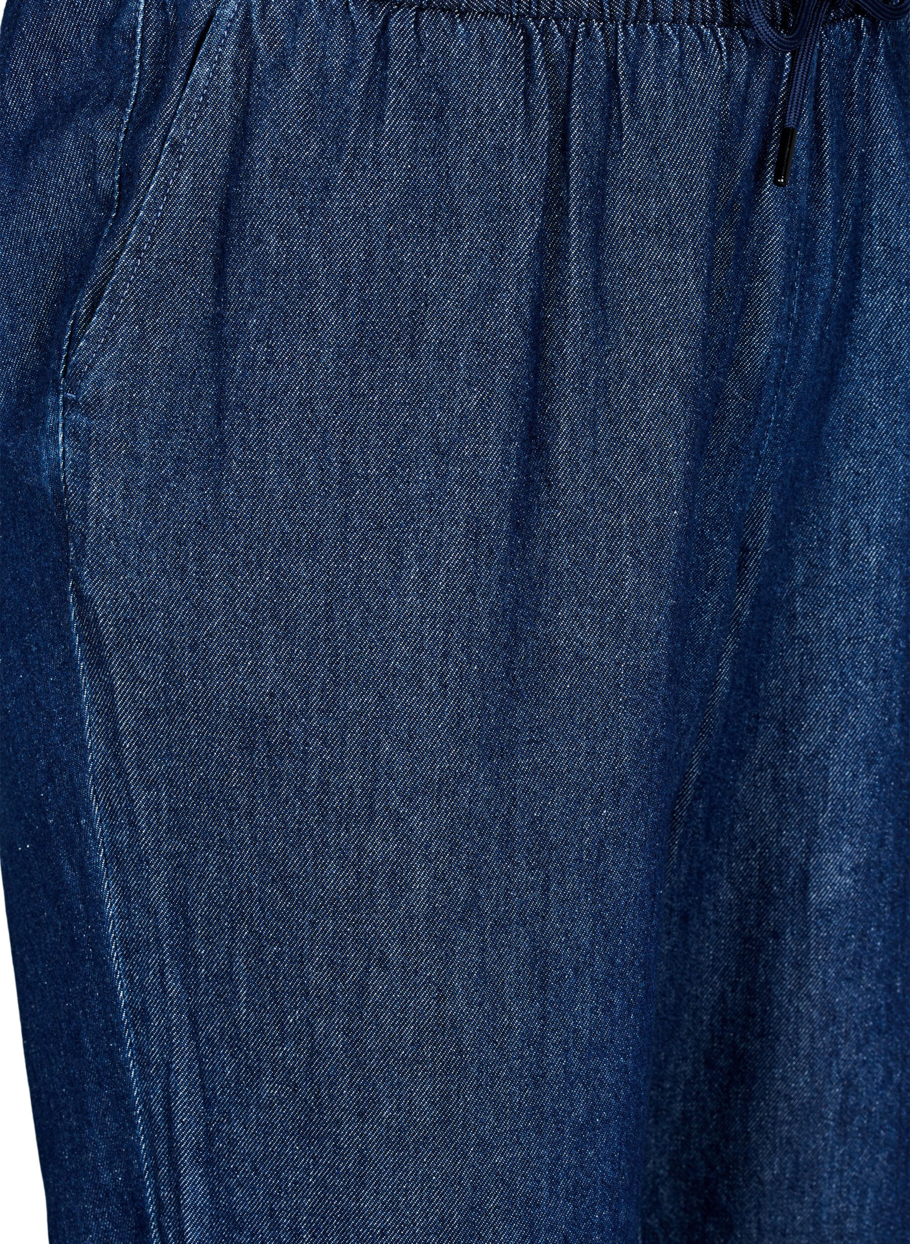 Zizzifashion Straight fit jeans with elasticated waistband, Blue, Packshot image number 2