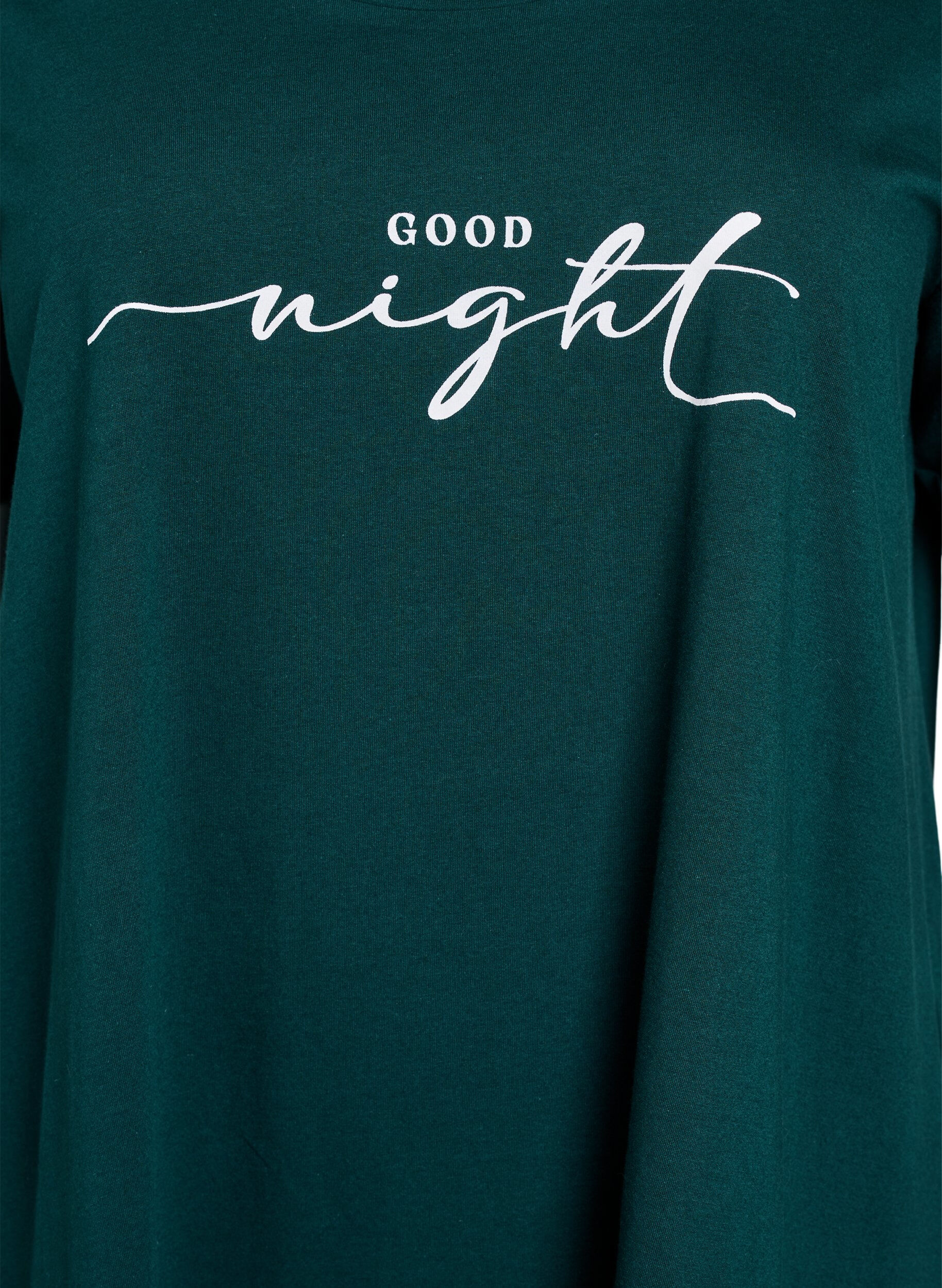 Zizzifashion Short-sleeved nightgown in organic cotton, Green, Packshot image number 2