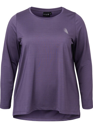 Long-sleeved training blouse with structure, Purple Plumeria, Packshot image number 0