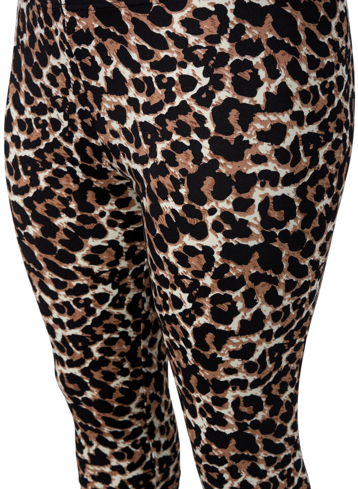 	 2-pack of 3/4 leggings, Black / LEO AOP, Packshot image number 3