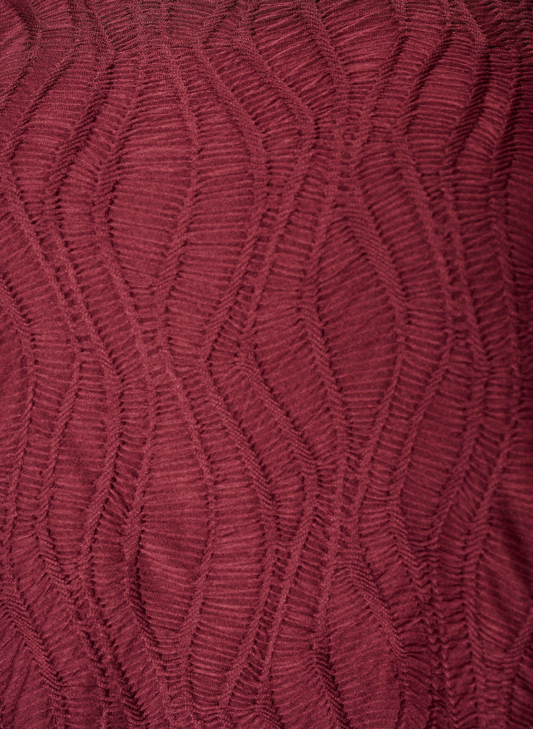 ZizzifashionBlouse with texture and 3/4 sleeves, Red, Packshot image number 2