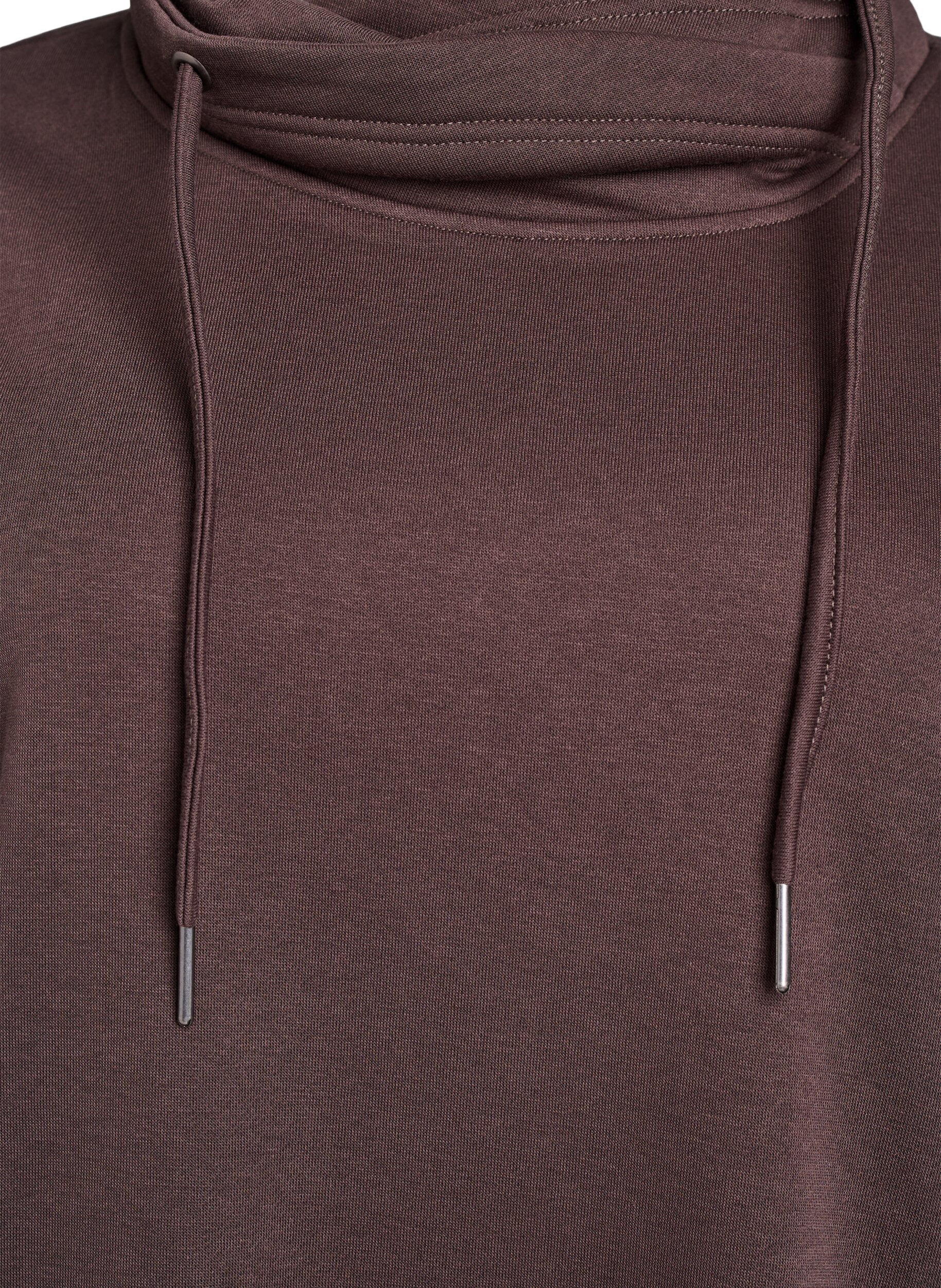 ZizzifashionSweatshirt with high collar and pockets, Brown, Packshot image number 2
