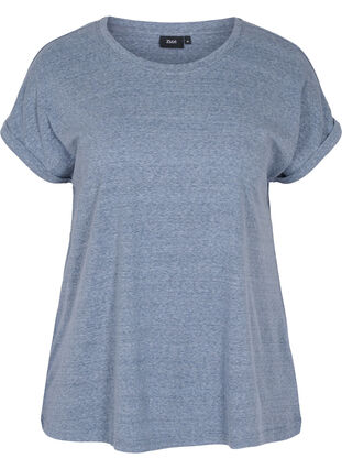 Marled cotton t-shirt, Navy Blazer melange, Packshot image number 0