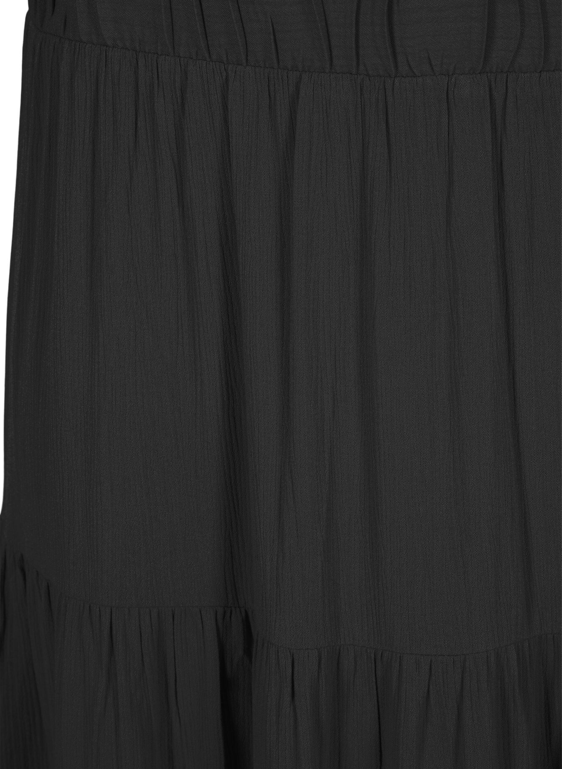 Zizzifashion Long skirt with elasticated waist, Black, Packshot image number 2