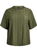 Blouse with textured pattern and short sleeves, Green, Packshot image number 0