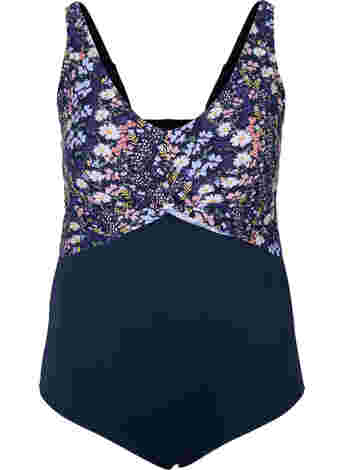 Swimsuit with underwire and floral print