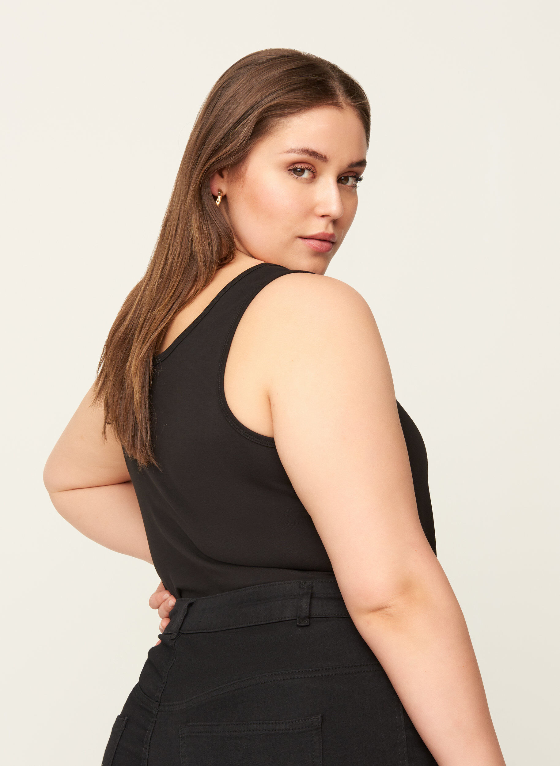 Zizzifashion Basic top, Black, Model image number 2