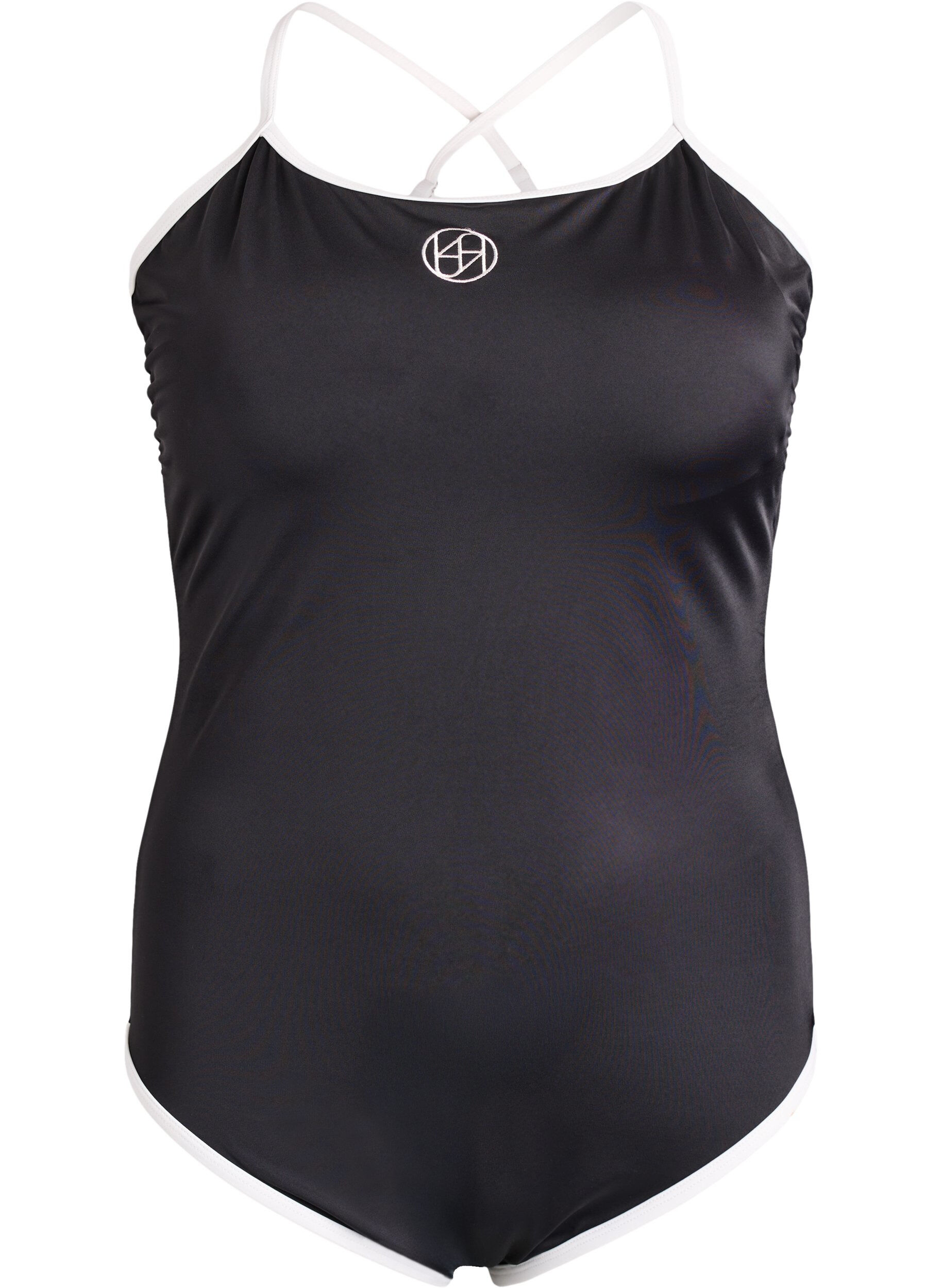 Zizzifashion Sports swimsuit with contrast trim and criss-cross straps, Black, Packshot image number 0