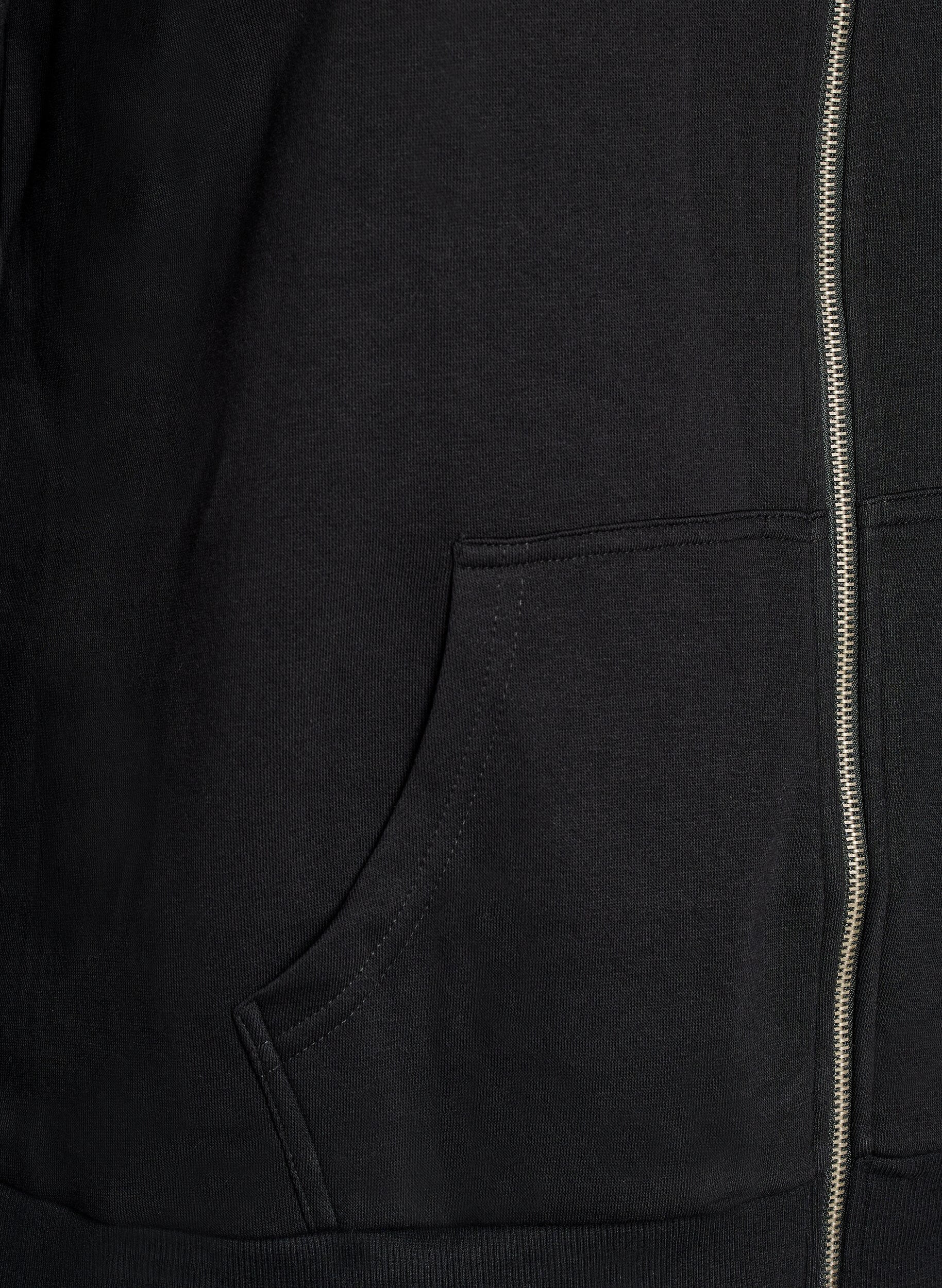 ZizzifashionSweat cardigan with high collar and zip, Black, Packshot image number 3