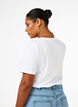 Organic cotton T-shirt with bow detail, Bright White, Model image number 1