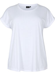 Short sleeved cotton blend t-shirt, Bright White, Packshot