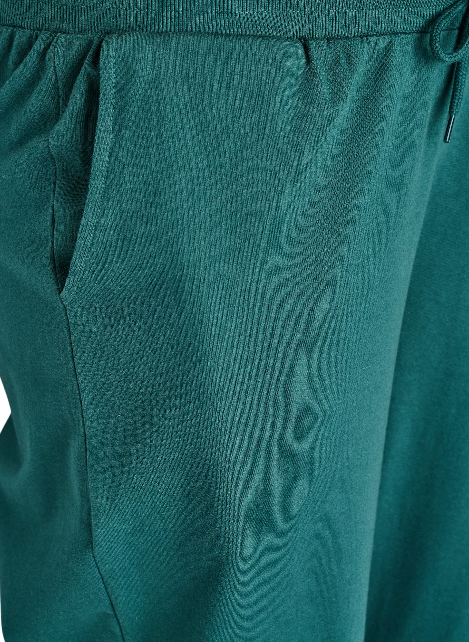 Zizzifashion High-waisted cotton sweatpants, Green, Packshot image number 2
